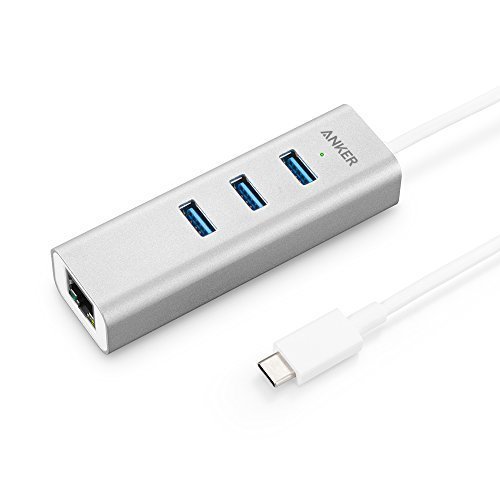 Bộ chuyển cổng Anker USB-C ra 3 cổng USB 3.0 và 1 cổng mạng Lan Ethernet - Anker USB-C to 3-Port USB 3.0 Hub with Ethernet Adapter 