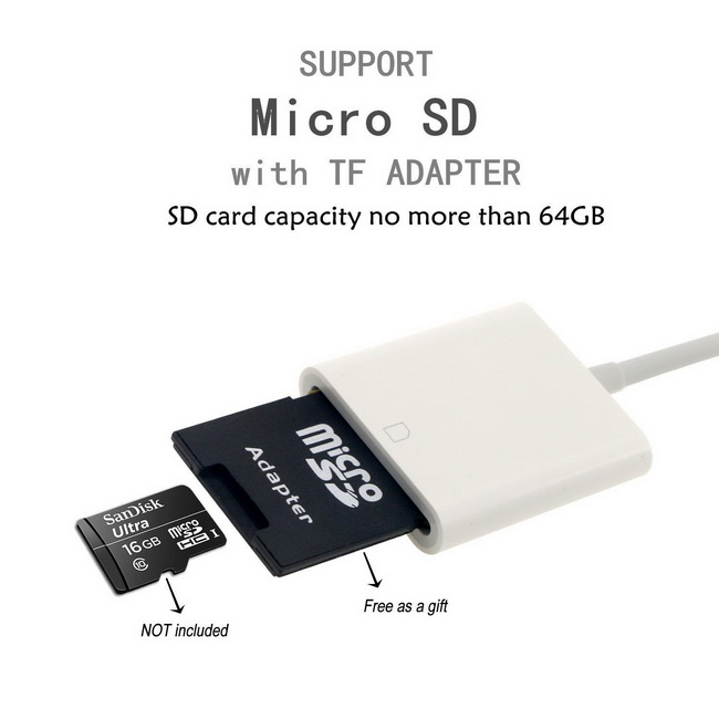 cáp kết nối iphone iPad với thẻ SD Card Camera