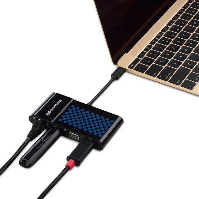 Cáp chuyển cổng USB-C ra cùng lúc 3 cổng HDMI + VGA + Ethernet + USB 3.0