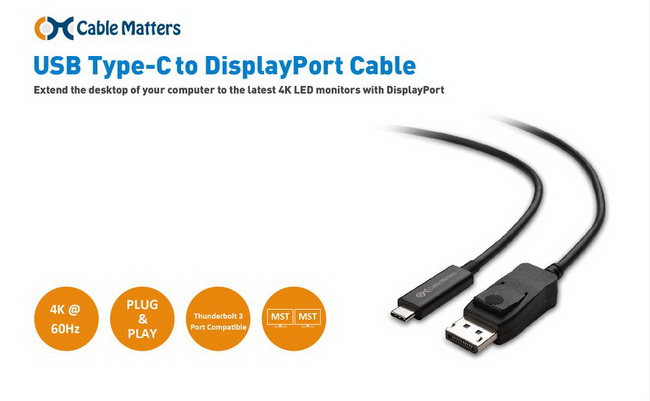 USB-C ra DisplayPort Cable Matters hỗ trợ 4K chính hãng giá rẻ