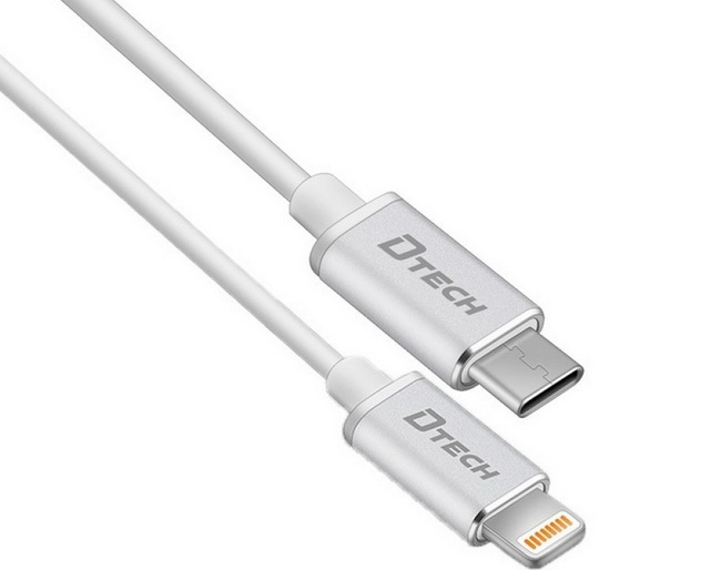 Cáp USB-C sang Lightning 1M Dtech, Cáp kết nối iphone ipad với macbook tại  quận 5
