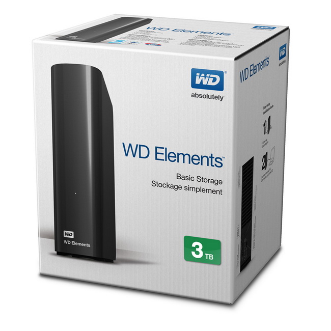 HDD WD Elements 3TB 3.5'' - Ổ cứng di động WD 3 TB - Ổ cứng gắn ngoài western 3TB