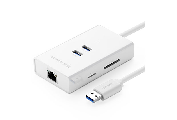 Bộ chuyển USB 3.0 to 2 USB 3.0 + Thẻ nhớ SD Micro SD + Lan Ethernet Ugreen chính hãng giá rẻ 