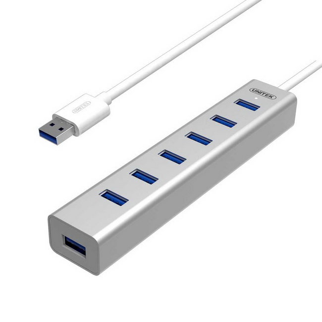 Bộ chuyển cổng USB 3.0 ra 7 cổng USB 3.0 - Bộ chia USB 3.0 sang 7 cổng USB 3.0 - USB 3.0 to 7-Port USB 3.0 Hub Unitek